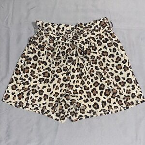 Altar'd State Leopard Cheetah Animal Print Pull-on Shorts Belted xSmall
